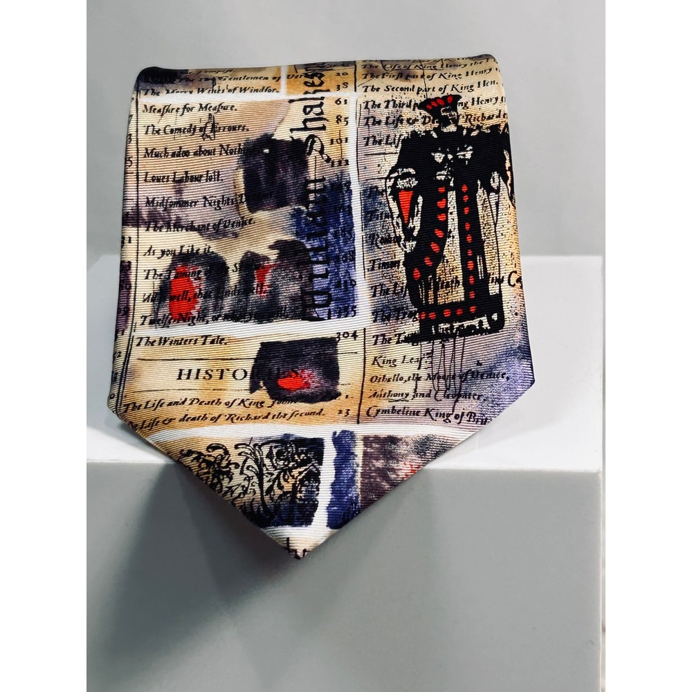 Alynn Neckwear Mens Silk Tie William Shakespeare Literature Theme Made in USA
